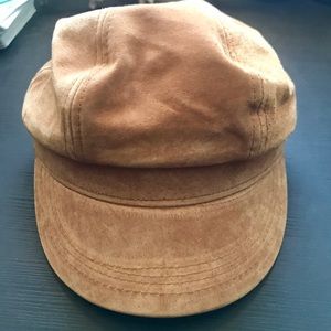 Free People leather tan newsboy fisherman cap